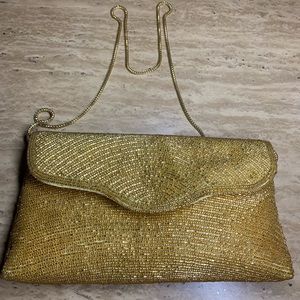Handmade handbag gold color very good condition